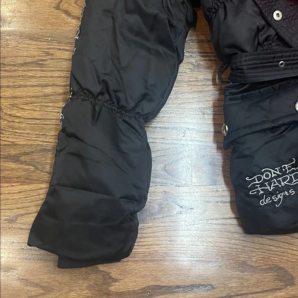 Limited edition Ed Hardy Christian Audigier puffer jacket with hood Adult Large - Picture 12 of 16